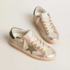 Super-Star in gray canvas with a green leather star and heel tab