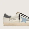 Super-Star in nappa leather with light blue suede star and gray leather heel tab