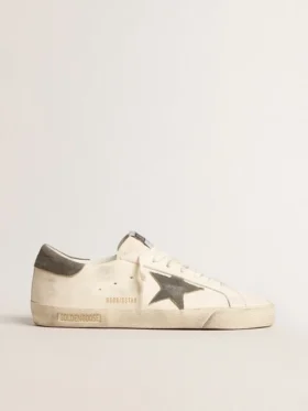 Super-Star in nappa with gray suede star and heel tab
