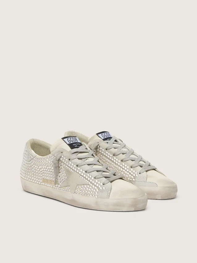 Super-Star in nubuck with Swarovski crystals and ice-gray suede star