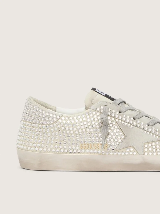 Super-Star in nubuck with Swarovski crystals and ice-gray suede star