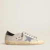 Super-Star in pale silver mesh with light blue suede star