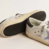 Super-Star in pale silver mesh with light blue suede star