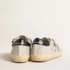 Super-Star in pale silver mesh with light blue suede star