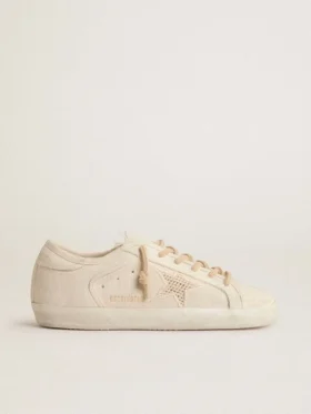 Super-Star in pearl-colored canvas with a tone-on-tone mesh effect star