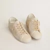 Super-Star in pearl-colored canvas with a tone-on-tone mesh effect star