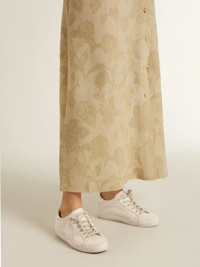 Super-Star in pearl-colored canvas with a tone-on-tone mesh effect star