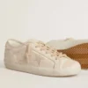 Super-Star in pearl-colored canvas with a tone-on-tone mesh effect star