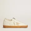 Super-Star in white nappa with suede star and shearling lining