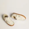 Super-Star in white nappa with suede star and shearling lining