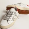 Super-Star Junior with suede star and red leather heel tab