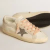 Super-Star LTD in leather with beige suede star with Swarovski studs
