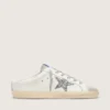 Super-Star Sabot with a platinum glitter star and suede tongue