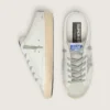 Super-Star Sabot with a platinum glitter star and suede tongue
