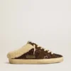 Super-Star Sabots in glitter with brown star and shearling lining