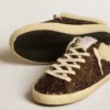 Super-Star Sabots in glitter with brown star and shearling lining