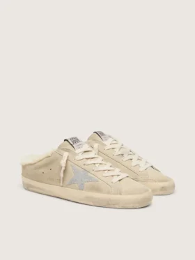 Super-Star Sabots with Swarovski crystal star and shearling lining