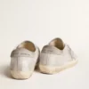 Super-Star sneakers in gray-white glitter-effect leather with leather star