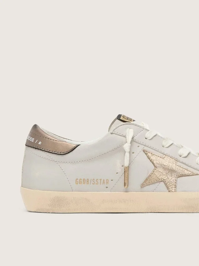 Super-Star with crackle leather star and metallic foiled leather heel tab