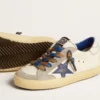 Super-Star Young with blue leather star and ice-gray suede inserts