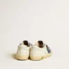 Super-Star Young with blue leather star and ice-gray suede inserts
