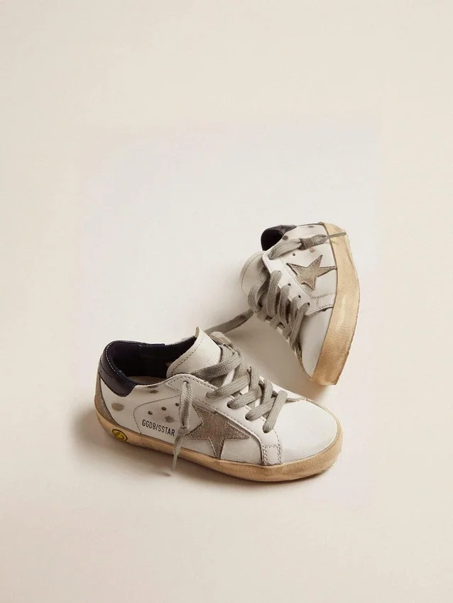 Junior Super-Star with gray suede star and blue heel tab