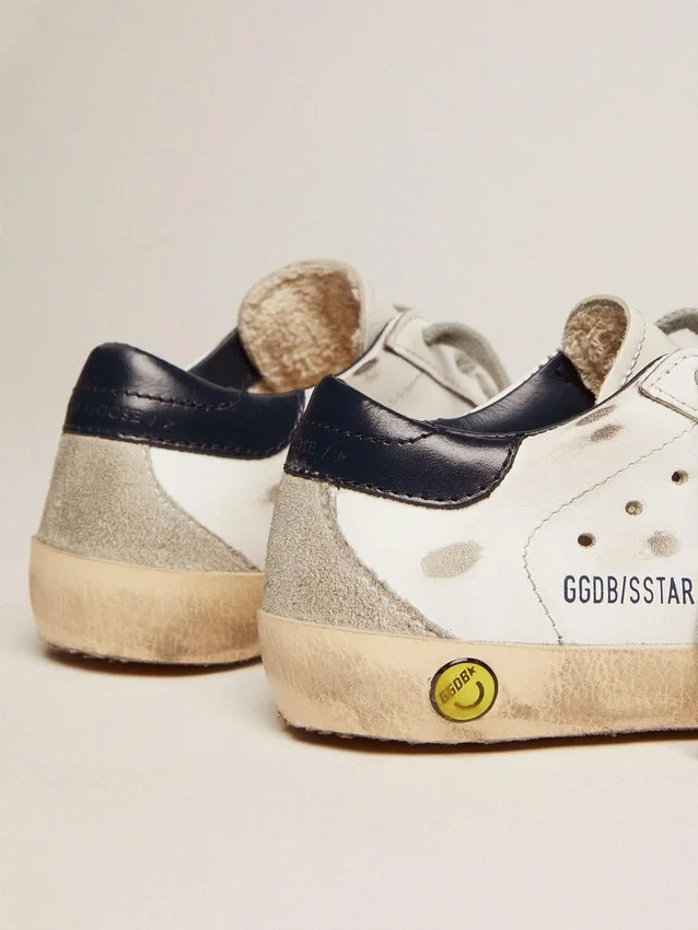 Junior Super-Star with gray suede star and blue heel tab
