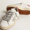 Super-Star Young with suede star and red leather heel tab