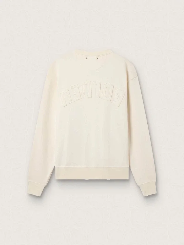 Sweatshirt in aged white with reverse logo on the back - Jersey Capsule