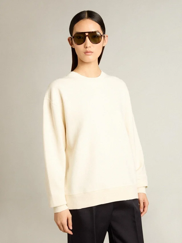 Sweatshirt in aged white with reverse logo on the back - Jersey Capsule
