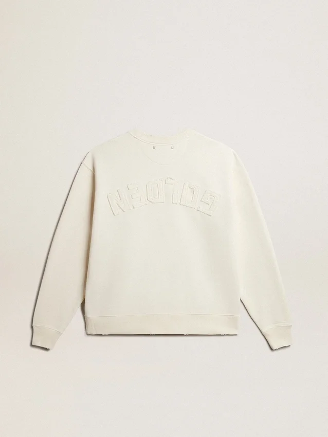 Sweatshirt in aged white with reverse logo on the back - Jersey Capsule