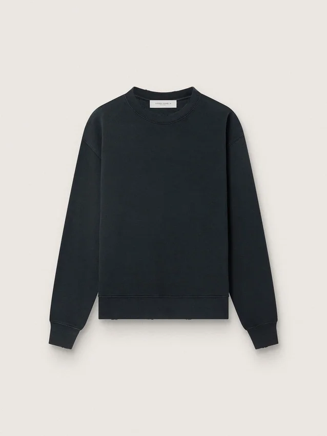 Sweatshirt in washed black with reverse logo on the back - Jersey Capsule