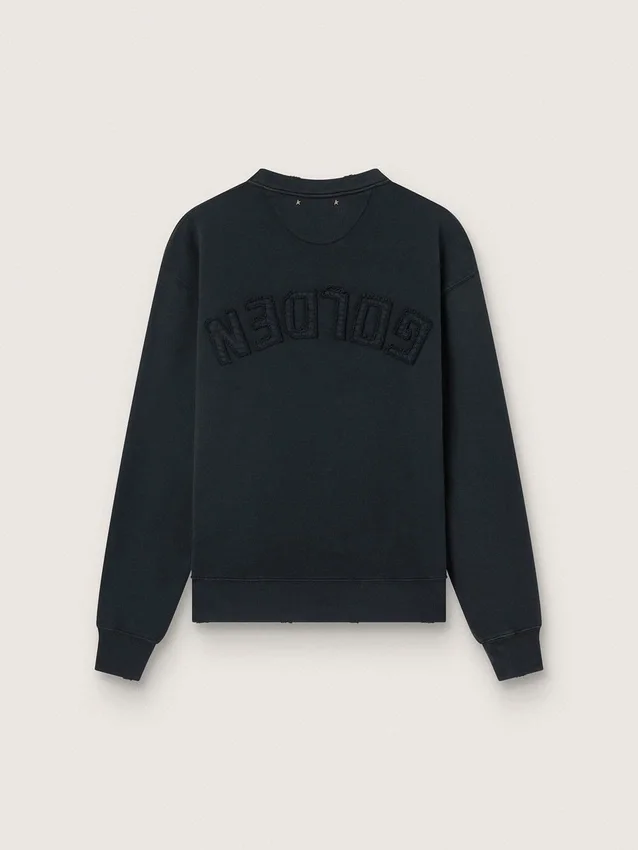 Sweatshirt in washed black with reverse logo on the back - Jersey Capsule