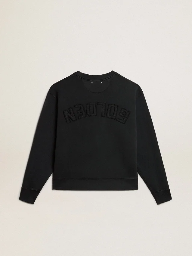 Sweatshirt in washed black with reverse logo on the back - Jersey Capsule