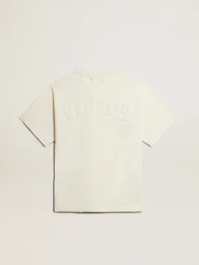 T-shirt in aged white with reverse logo on the back – Jersey Capsule
