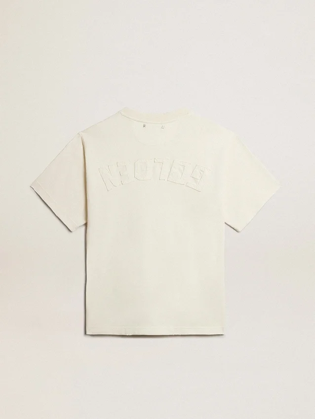 T-shirt in aged white with reverse logo on the back - Jersey Capsule