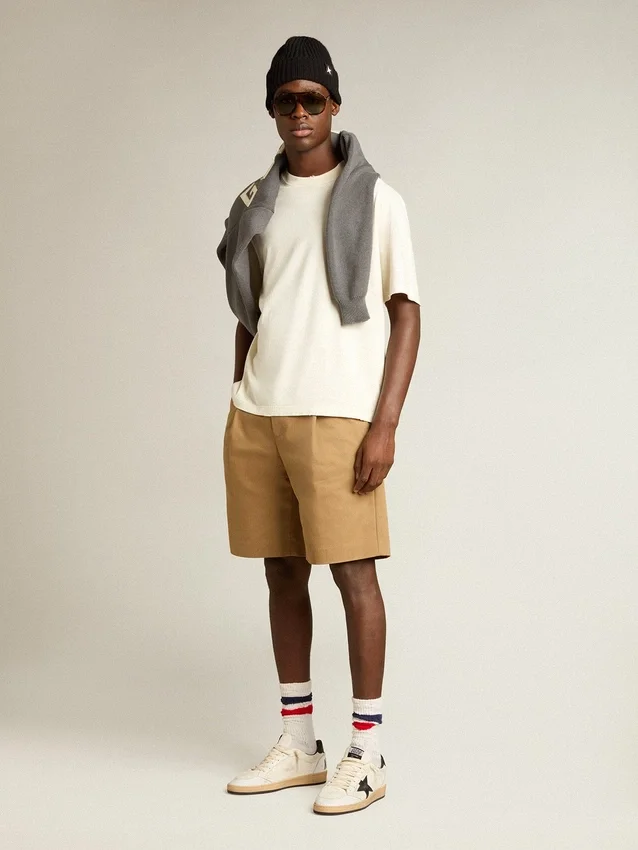 T-shirt in aged white with reverse logo on the back - Jersey Capsule