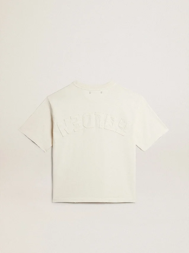 T-shirt in aged white with reverse logo on the back - Jersey Capsule