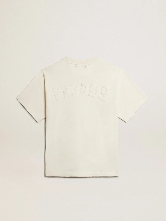 T-shirt in aged white with reverse logo on the back - Jersey Capsule