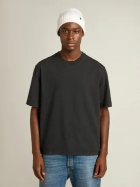 T-shirt in washed black with reverse logo on the back – Jersey Capsule