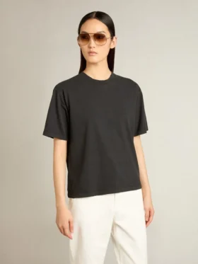 T-shirt in washed black with reverse logo on the back – Jersey Capsule