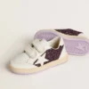 Teen Ball Star in purple glitter with white leather star and heel tab