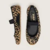 Étoile ballet flats in leopard-print pony skin with black embroidered star and elastic strap