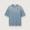 Unisex cotton T-shirt in baby blue with reverse print on the back