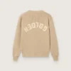 Unisex Golden beige ribbed sweater for kids with logo on the back