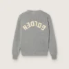 Unisex Golden sweater for kids in ribbed gray melange with logo on the back