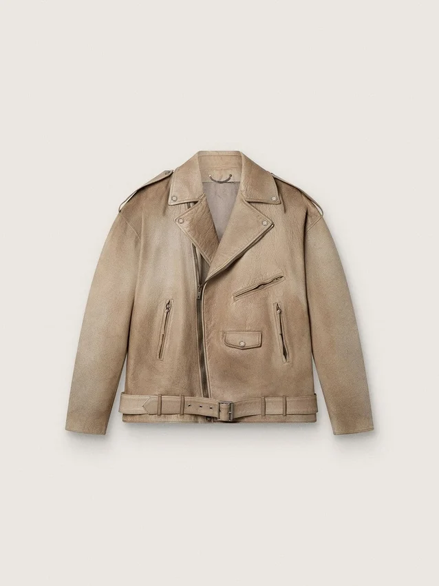 Unisex hand-treated and hand-dyed leather jacket
