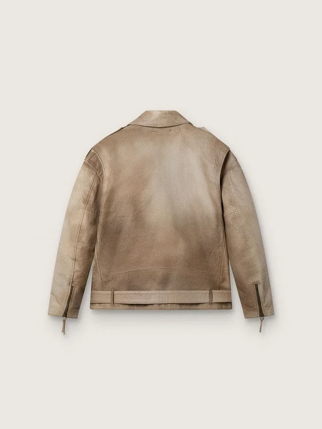 Unisex hand-treated and hand-dyed leather jacket