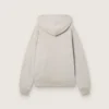 Unisex hooded sweatshirt in gray cotton with vintage flag print