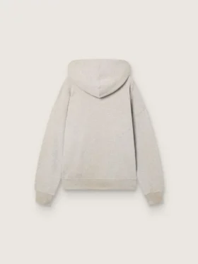 Unisex hooded sweatshirt in gray cotton with vintage flag print
